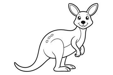 Kangaroo outline vector illustration and ready for print.