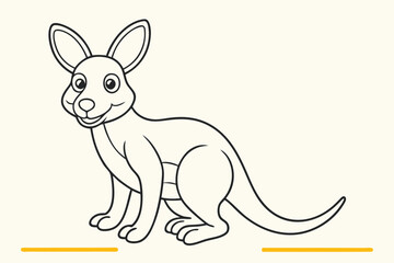 Kangaroo outline vector illustration and ready for print.