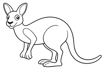 Kangaroo outline vector illustration and ready for print.
