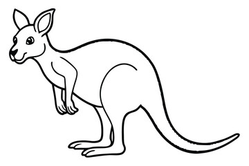 Kangaroo outline vector illustration and ready for print.