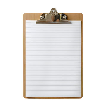 Wooden clipboard with lined paper ready for notes. A versatile tool for organization and documentation of tasks and data.