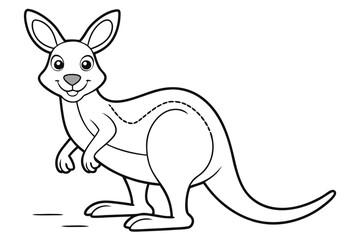 Kangaroo outline vector illustration and ready for print.