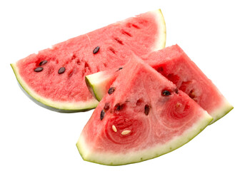 Watermelon slices isolated on transparent background.
