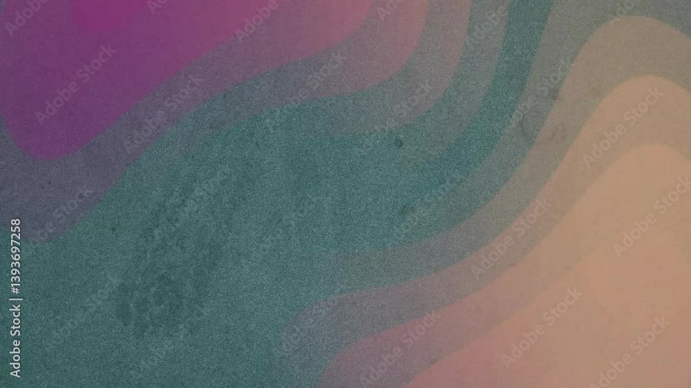 Poster creating flowing pattern, abstract wavy lines in purple and green animation
