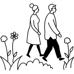 bride and groom with flowers