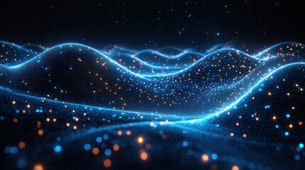 Artificial Intelligence Cyberpunk Digital Network Concept with Glowing Connections and Futuristic Design