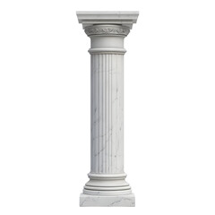 Fototapeta premium An elegant white marble column showcasing classical architecture with intricate details and a polished finish, perfect for design projects.
