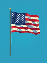 4th of July Poster Design American Flag Independence Day Celebration Background