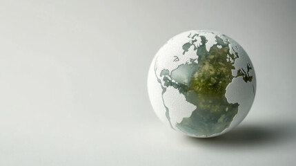 Green globe on white background