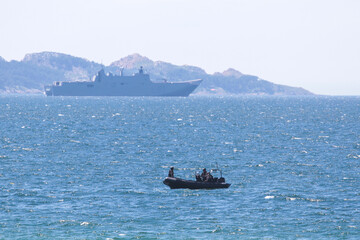 military maneuvers. Infantry, aviation and navy landing
