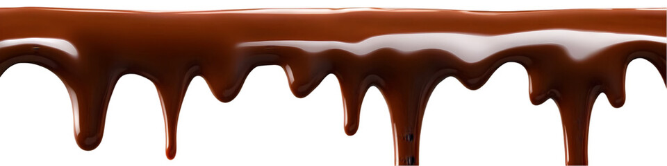 Obraz premium Delicious chocolate dripping down, creating a rich and tempting dessert appeal. Perfect for culinary delights and sweet treats.