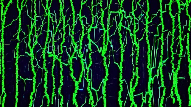 Digital forest growing from binary code