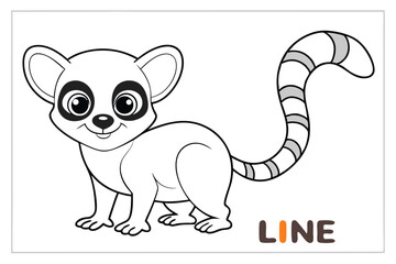 Lemur outline vector illustration and ready for print.