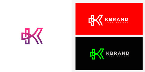 Modern Minimalist K Brand Logo Design with Gradient and Monochrome