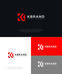 K Letter Logo Design Red, White, Gray Variations