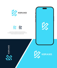 Modern K Letter Logo Design for Mobile App Branding