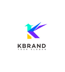 Colorful Abstract K Letter Logo Design Brand Identity