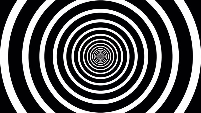    A striking hypnotic spiral vertical loop background, featuring concentric circles radiating from the center. For video editing.  chaos and hypnotic concentric circles moving on isolated back