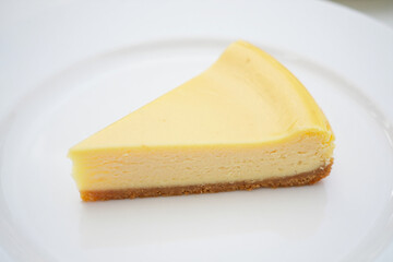 Golden Crust Cheesecake on Seamless White Surface