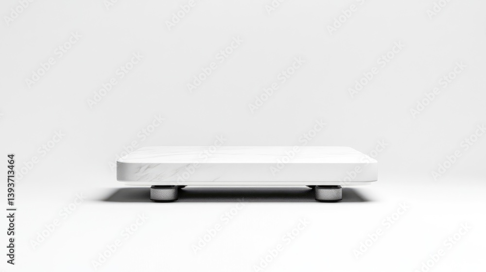 Poster white marble platform minimalist design high-resolution studio lighting frontal centered view smooth