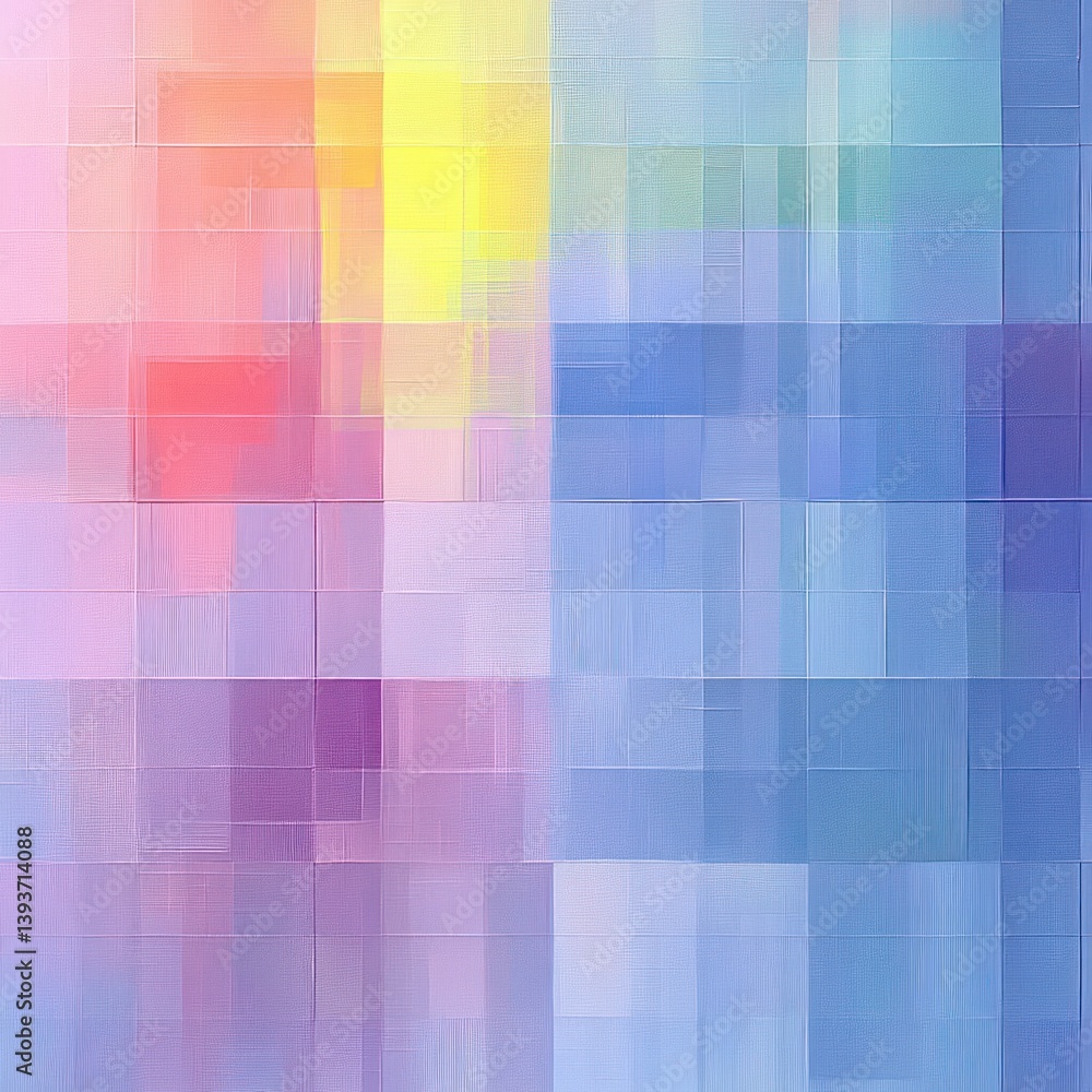 Aufkleber pastel grid pattern with soft glowing light in impressionist style