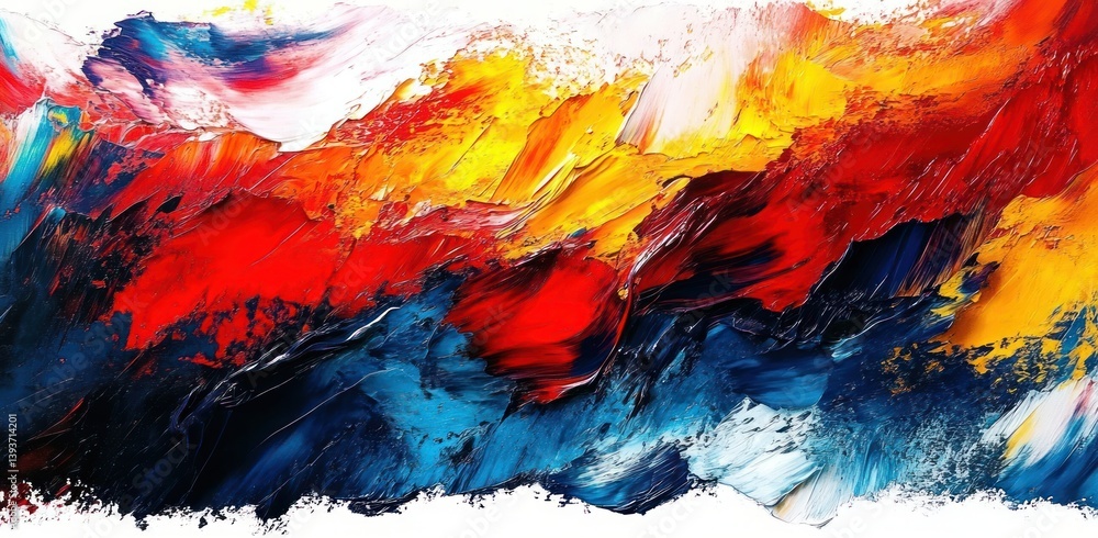 Aufkleber abstract expressionism bright colorful background with dynamic brush strokes and texture