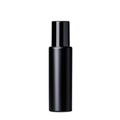 Obraz premium Sleek Black Cosmetic Bottle with Transparent Background PNG