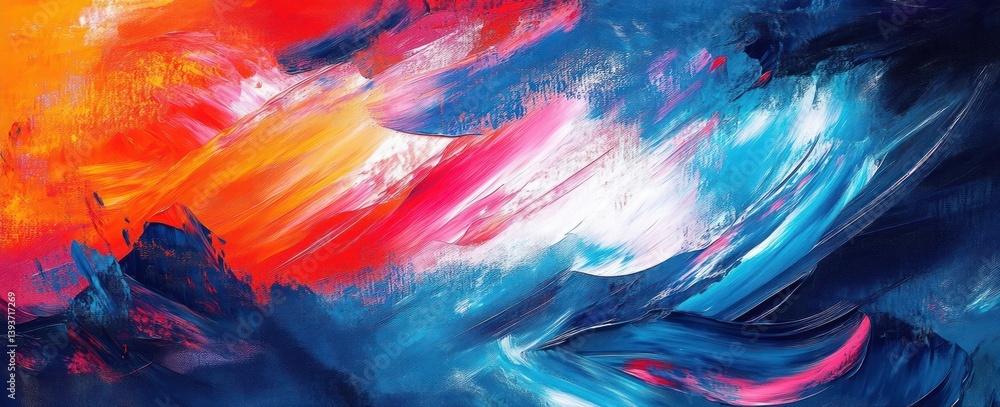 Poster dynamic abstract expressionism colorful background vibrant artistic textures