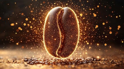 Glowing Coffee Bean: A Magical Espresso Moment