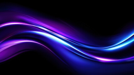 Glowing Digital Streaks in Purple and Blue on a Black Background, Signifying Tech Energy