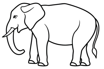 Elephant outline vector illustration and ready for print.