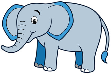 Elephant outline vector illustration and ready for print.