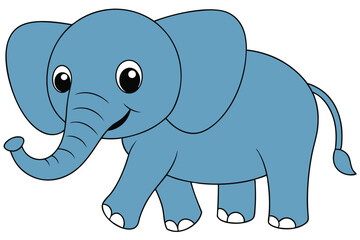 Elephant outline vector illustration and ready for print.