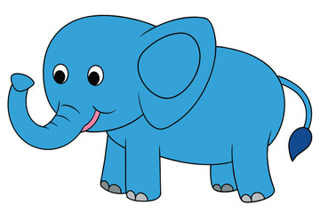 Elephant outline vector illustration and ready for print.