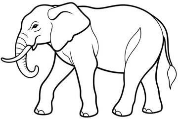 Elephant outline vector illustration and ready for print.