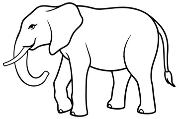 Elephant outline vector illustration and ready for print.