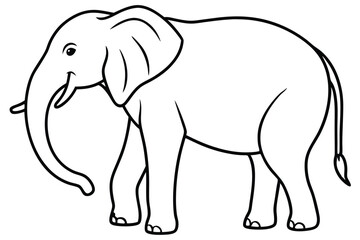 Elephant outline vector illustration and ready for print.