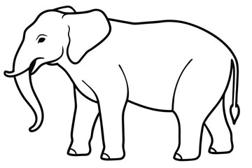 Elephant outline vector illustration and ready for print.