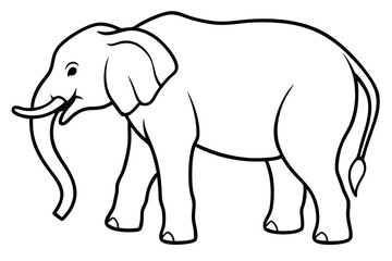 Elephant outline vector illustration and ready for print.