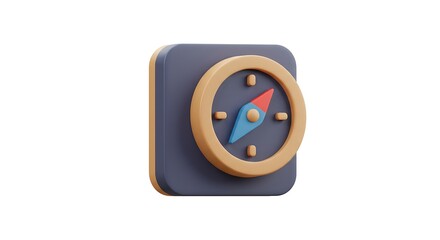 3d Compass Icon for Navigation Direction and Guidance Tool
