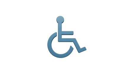 Blue Wheelchair Symbol for Accessibility and Assistance on Isolated Background