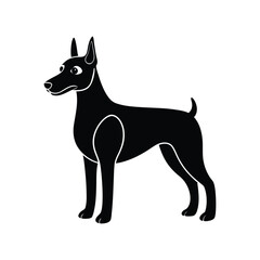 vector, isolated black silhouette of a dog, collection.