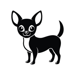 vector, isolated black silhouette of a dog, collection.