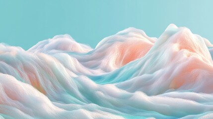 Obraz premium Dreamy landscape Soft, swirling hills with pastel gradients against an aqua sky