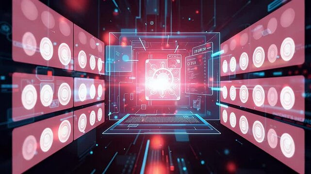 Futuristic Technology and Data Visualization in a Digital Interface Environment
