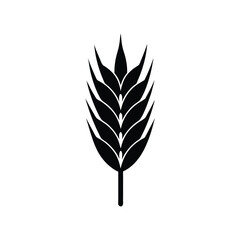 Isolated on white, a vector illustration presents golden ears of wheat, a staple cereal grain representing agriculture and harvest.	
