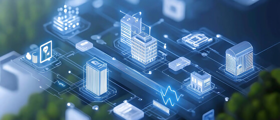 Innovative urban mapping technologies cityscape digital visualization futuristic environment aerial viewpoint smart city concept