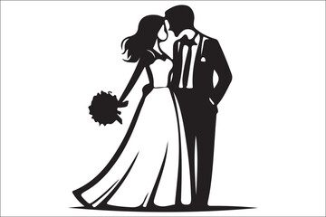 Fototapeta premium Heartfelt Moments: Romantic Couple Vector Art.