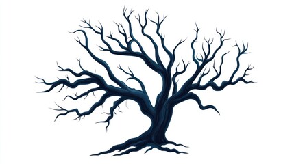 Fototapeta premium Silhouette of a bare, dark tree