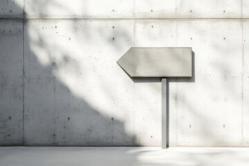 Concrete Arrow Sign And Wall Illustrating Directional Information On Display
